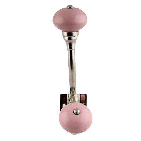 Pink Round Ceramic Silver Iron Hooks